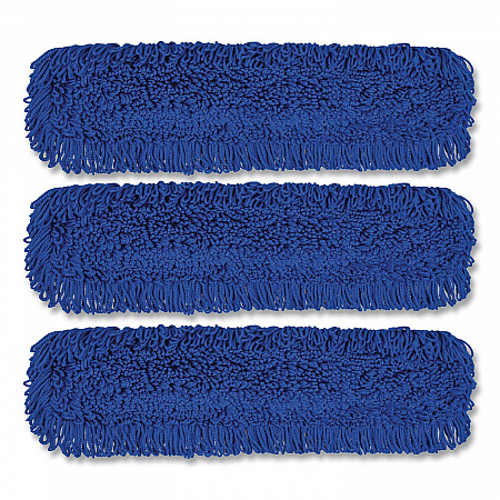 Microfiber Looped Dust Mop Pad Head, 36 x 5, Blue, 3/Pack (GRI182363PK)