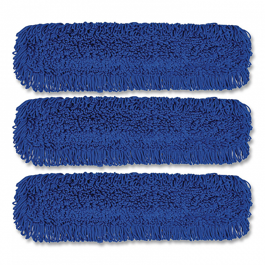 Microfiber Looped Dust Mop Pad Head, 36 x 5, Blue, 3/Pack (GRI182363PK)