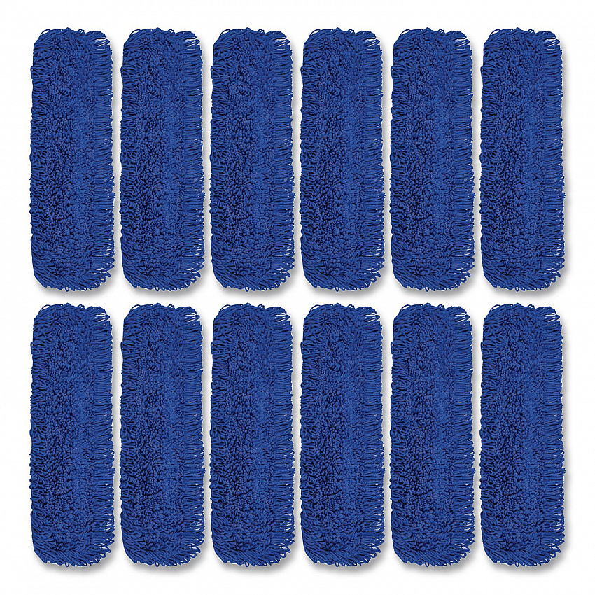 Microfiber Looped Dust Mop Pad Head, 36 x 5, Blue, 12/Carton (GRI1823612PK)