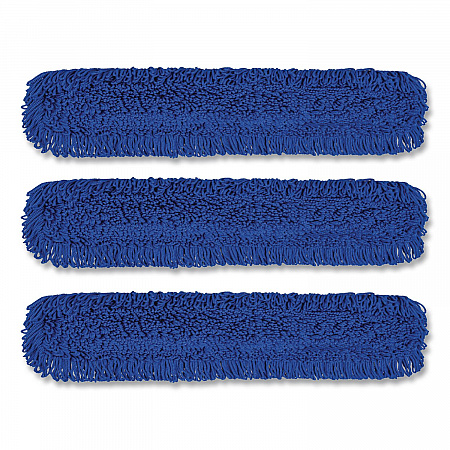 Microfiber Looped Dust Mop Pad Head, 48 x 5, Blue, 3/Pack (GRI182483PK)
