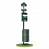 Pet Waste Station Kit with Foot Pedal, Roll Bag Locking Dispenser, 11.5 Gallon Trash Can, Pole, and Glow-in-the-Dark Sign (FLO11RSG)