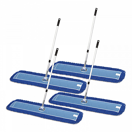 All-In-One Microfiber Dust Mop Set with Telescopic Handle, 60 x 5, Blue Microfiber Head, 72