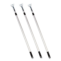 72" Aluminum Telescopic Dust Mop Handle, 1" dia x 42" to 72", Silver, 3/Pack (GRI1813PK)