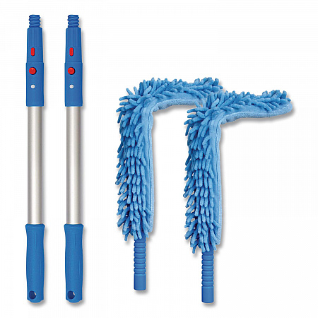 Flexible Wand Duster with Microfiber and Chenille Sleeve and 20