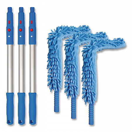 Flexible Wand Duster with Microfiber and Chenille Sleeve and 20