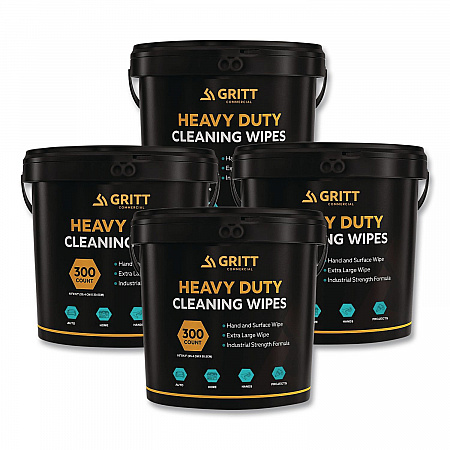Heavy-Duty Cleaning Wipes, 10 x 12, Citrus, White, 300 Wipes/Bucket, 4 Buckets/Carton (GRI63004)