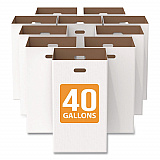 40 Gallon Corrugated Cardboard Trash Can and Recycling Container, White, 10/Carton (GRI52040G10)