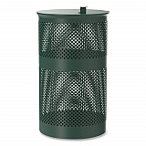 13 Gallon Heavy-Duty Outdoor Pet Waste Trash Can with Lid, Top Door, Green (FLO1TG)