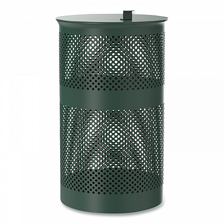 13 Gallon Heavy-Duty Outdoor Pet Waste Trash Can with Lid, Top Door, Green (FLO1TG)