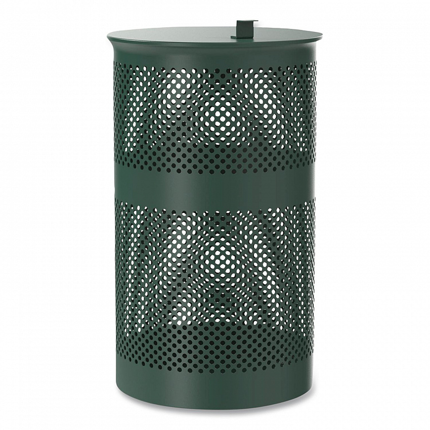 13 Gallon Heavy-Duty Outdoor Pet Waste Trash Can with Lid, Top Door, Green (FLO1TG)