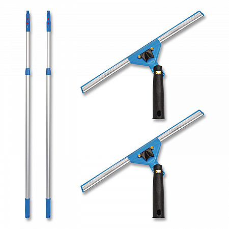 Pro Window Washing Kit with Swivel Squeegee and 6 ft Telescopic Pole, 14