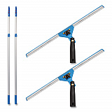 Pro Window Washing Kit with Swivel Squeegee and 6 ft Telescopic Pole, 18" Wide Blade, 2/Kit (GRI1306F182P)