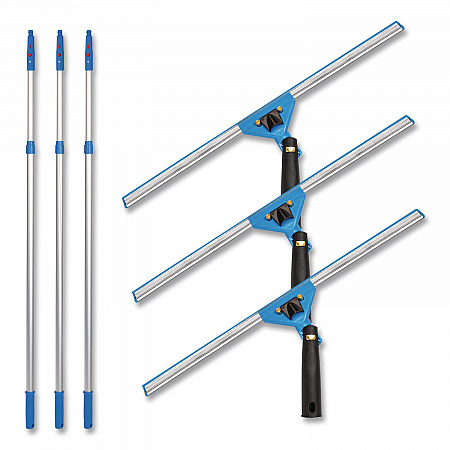 Pro Window Washing Kit with Swivel Squeegee and 6 ft Telescopic Pole, 18