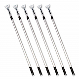 72" Aluminum Telescopic Dust Mop Handle, 1" dia x 42" to 72", Silver, 6/Pack (GRI1816PK)