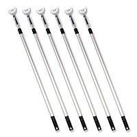 72" Aluminum Telescopic Dust Mop Handle, 1" dia x 42" to 72", Silver, 6/Pack (GRI1816PK)
