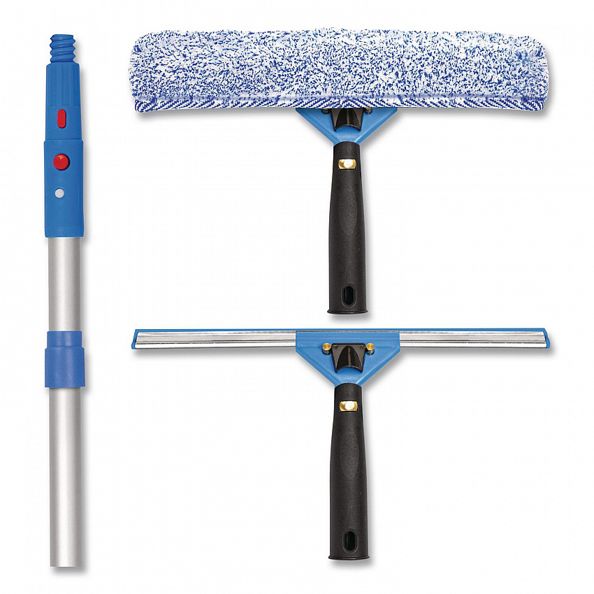 Pro Window Washing Kit with Squeegee, Washer and 6 ft Telescopic Pole, 14" Wide (GRI1376F14)