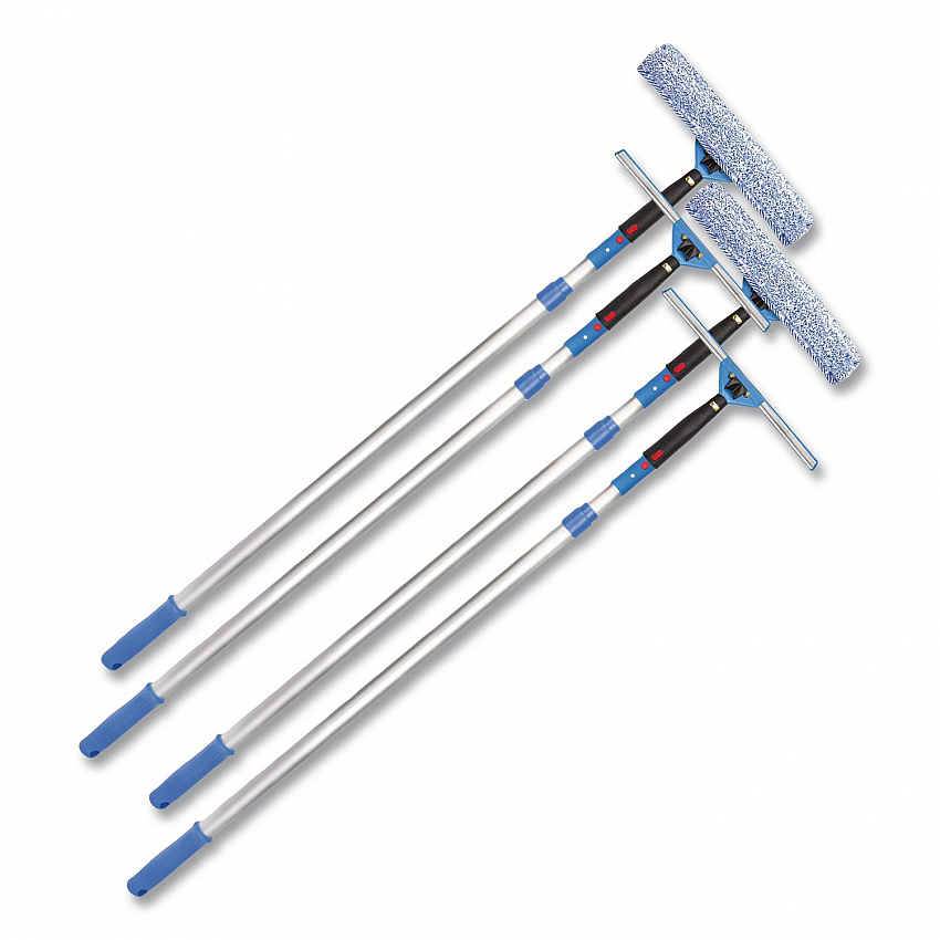 Pro Window Washing Kit with Squeegee, Washer and 6 ft Telescopic Pole, 14" Wide, 2/Kit (GRI1376F142P)