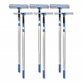 Pro Window Washing Kit with Squeegee, Washer and 6 ft Telescopic Pole, 14" Wide, 3/Kit (GRI1376F143P)