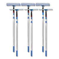 Pro Window Washing Kit with Squeegee, Washer and 6 ft Telescopic Pole, 14" Wide, 3/Kit (GRI1376F143P)
