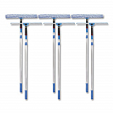 Pro Window Washing Kit with Squeegee, Washer and 6 ft Telescopic Pole, 18" Wide Blade, 3/Kit (GRI1376F183P)