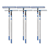 Pro Window Washing Kit with Squeegee, Washer and 6 ft Telescopic Pole, 18" Wide Blade, 3/Kit (GRI1376F183P)