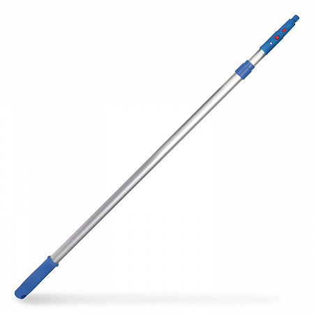 6 ft Telescopic Aluminum Extension Pole with Click/Lock Adapter Cone, 3.5 ft to 6 ft, Blue/Silver (GRI1066F)