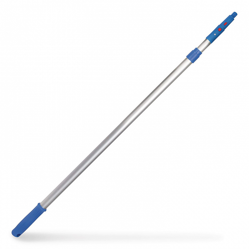 6 ft Telescopic Aluminum Extension Pole with Click/Lock Adapter Cone, 3.5 ft to 6 ft, Blue/Silver (GRI1066F)