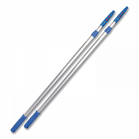 6 ft Telescopic Aluminum Extension Pole with Click/Lock Adapter Cone, 3.5 ft to 6 ft, Blue/Silver, 3/Pack (GRI1066F3PK)