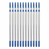 6 ft Telescopic Aluminum Extension Pole with Click/Lock Adapter Cone, 3.5 ft to 6 ft, Blue/Silver, 12/Carton (GRI1066F12PK)
