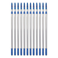 6 ft Telescopic Aluminum Extension Pole with Click/Lock Adapter Cone, 3.5 ft to 6 ft, Blue/Silver, 12/Carton (GRI1066F12PK)