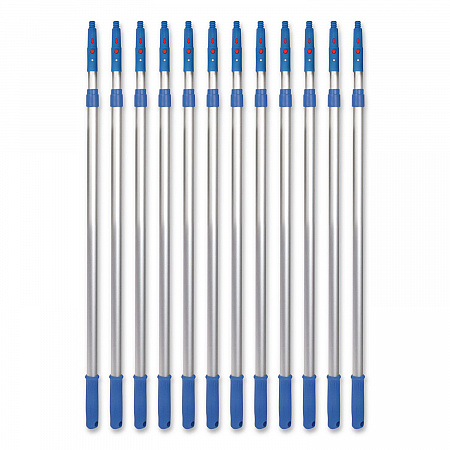 6 ft Telescopic Aluminum Extension Pole with Click/Lock Adapter Cone, 3.5 ft to 6 ft, Blue/Silver, 12/Carton (GRI1066F12PK)