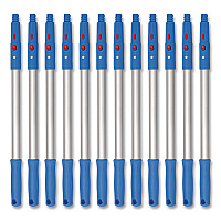 20" Aluminum Pole with Click/Lock Adapter Cone, Blue/Silver, 12/Pack (GRI10712PK)