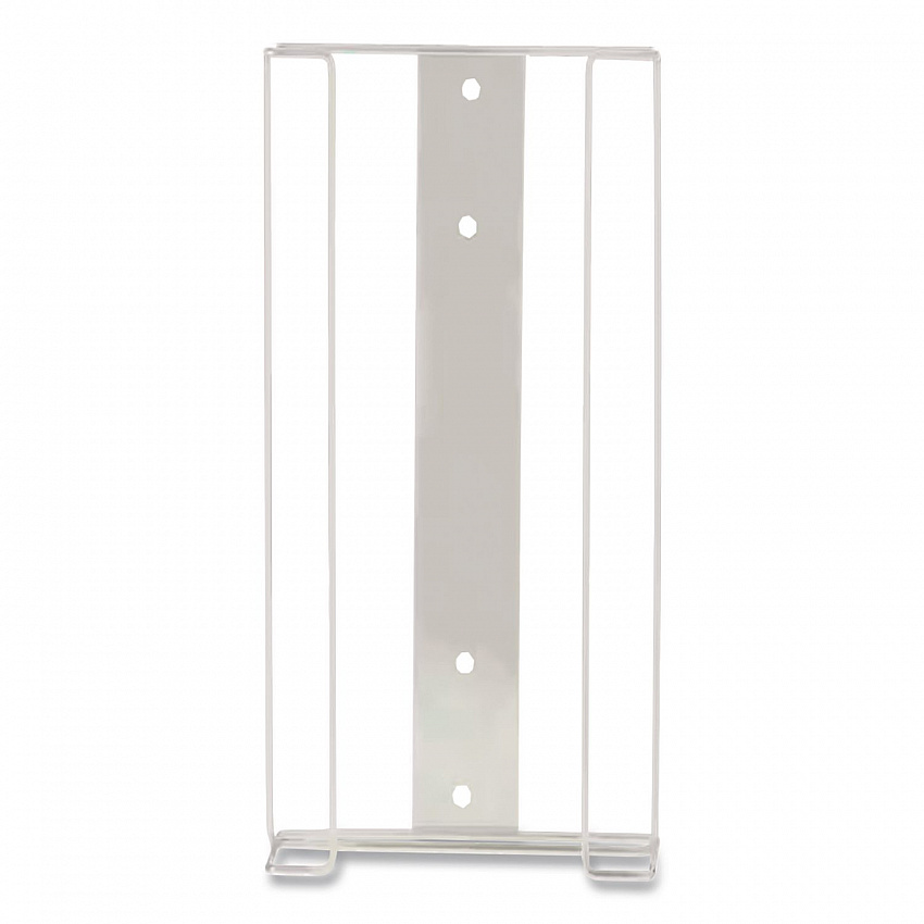 Wire Wall-Mount Glove Box Holder, 4-Box, Horizontal, Stainless Steel, White, 11 x 4 x 22 (BHQH004060)