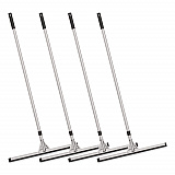 Double Neoprene Foam Floor Squeegee with 72" Aluminum Telescopic Handle, 30" Wide Blade, 4/Kit (GRI156T4PK)