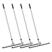 Double Neoprene Foam Floor Squeegee with 72" Aluminum Telescopic Handle, 30" Wide Blade, 4/Kit (GRI156T4PK)