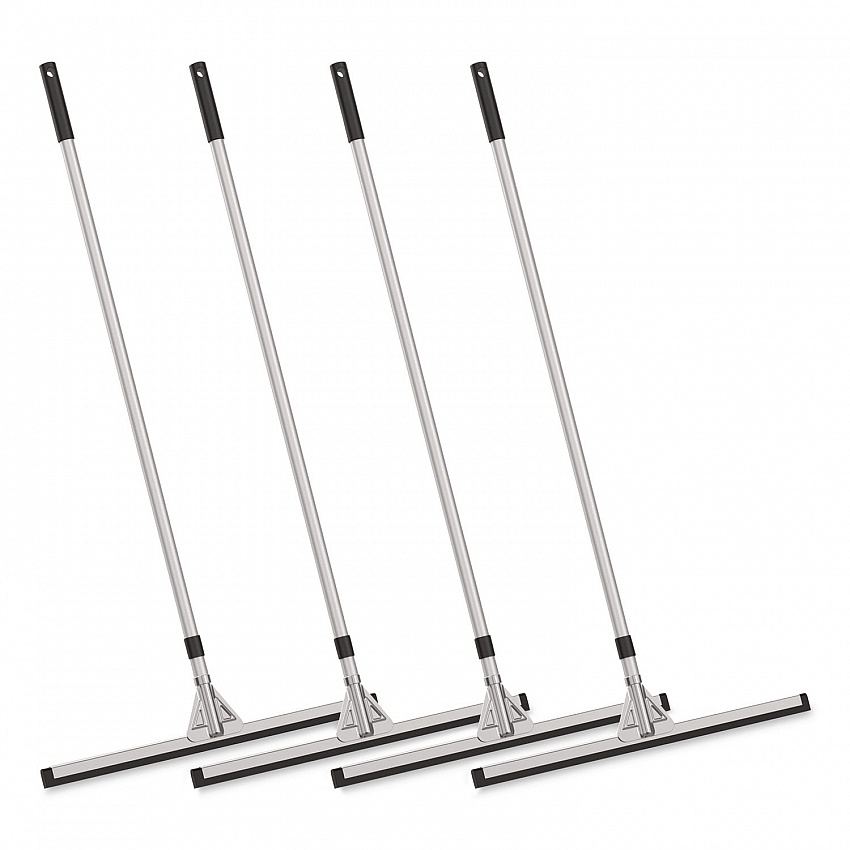 Double Neoprene Foam Floor Squeegee with 72" Aluminum Telescopic Handle, 30" Wide Blade, 4/Kit (GRI156T4PK)