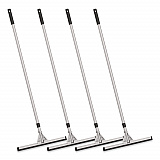 Double Neoprene Foam Floor Squeegee with 72" Aluminum Telescopic Handle, 18" Wide Blade, 4/Kit (GRI148T4PK)