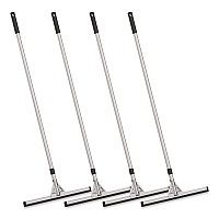 Double Neoprene Foam Floor Squeegee with 72" Aluminum Telescopic Handle, 18" Wide Blade, 4/Kit (GRI148T4PK)