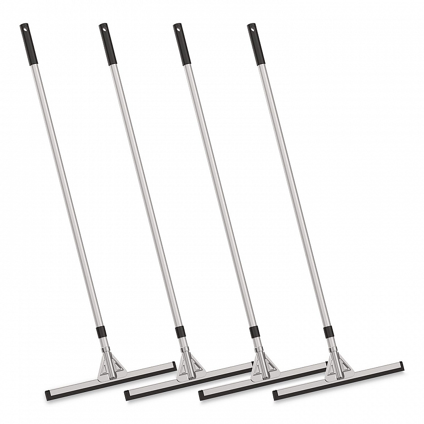 Double Neoprene Foam Floor Squeegee with 72" Aluminum Telescopic Handle, 18" Wide Blade, 4/Kit (GRI148T4PK)