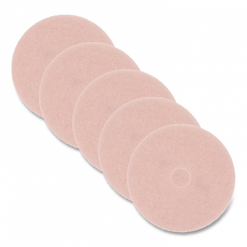 Burnish Floor Pads, 28" Diameter, Pink, 5/Carton (25864)