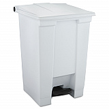 Indoor Utility Step-On Waste Container, 12 gal, Plastic, White (6144WHI)