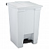 Indoor Utility Step-On Waste Container, 12 gal, Plastic, White (6144WHI)