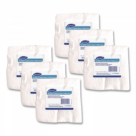 Dry Wipe Disposable Wiping System, 1-Ply, 12 x 12, Unscented, White, 100/Pack, 6 Packs/Carton (D1229237)