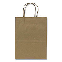 Paper Shopping Bag, Rope Handles, Small Size, 8.1 x 4.5 x 10.6, Kraft, 250/Carton (FPSB100)