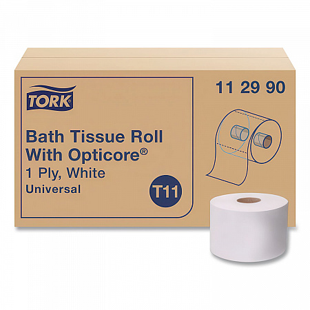 Universal Bath Tissue Roll with OptiCore, Septic Safe, 1-Ply, White, 1,755 Sheets/Roll, 36 Rolls/Carton (112990)