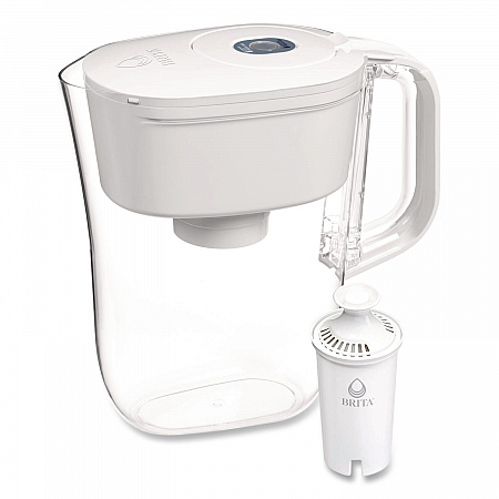 Small 6-Cup Water Filter Pitcher with 1 Standard Filter, Denali, White, 2/Carton (36089)