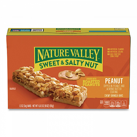 Granola Bars, Sweet and Salty Nut Peanut Cereal, 1.2 oz Bar, 16/Box (SN42067)