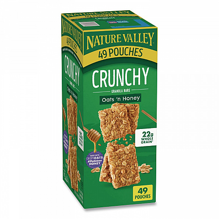 Granola Bars, Oats and Honey, 1.5 oz Bar, 49/Carton (827622)