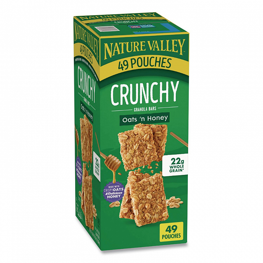 Granola Bars, Oats and Honey, 1.5 oz Bar, 49/Carton (827622)