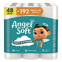 Mega Toilet Paper, Septic Safe, 2-Ply, White, 320 Sheets/Roll, 48 Rolls/Pack (7940350)